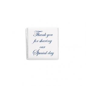 'Thank you for sharing our special day' Neapolitans Silver Foil/White Wrap - 100pcs - M12884